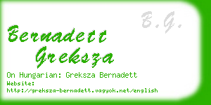 bernadett greksza business card